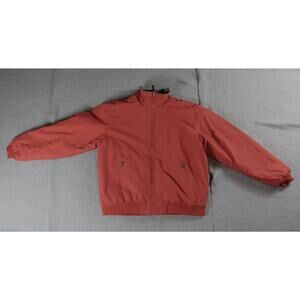 L.L. Bean Coat Mens XL Red Orange Warm Up Thinsulate Bomber Jacket Fleece Lined